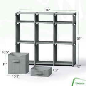 NEATERIZE grey cube storage with cabinet—neat organization for clothes and accessories