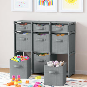 NEATERIZE large cubes in grey—sturdy storage for toys and craft supplies