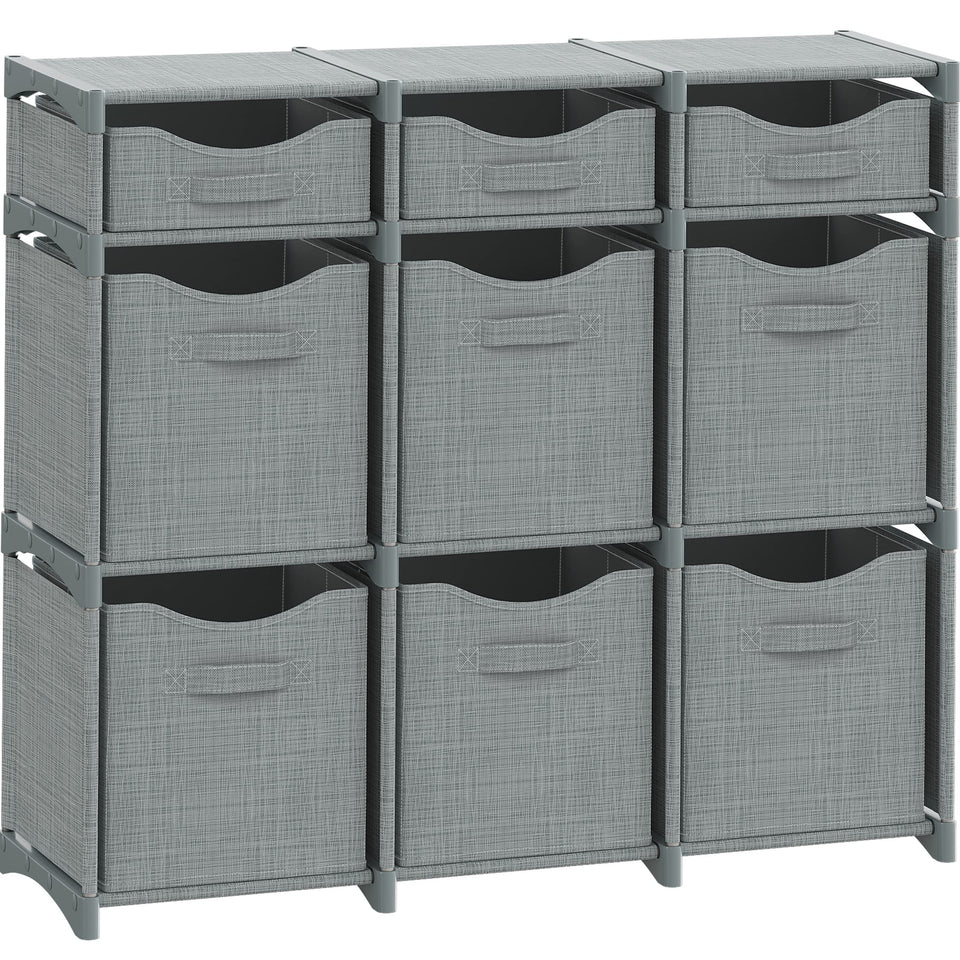 NEATERIZE cube storage unit grey—overall view showing a tidy, modular closet solution