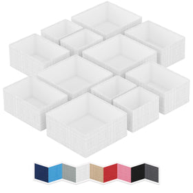 NEATERIZE fabric drawer organizer with reinforced stitching maintains shape