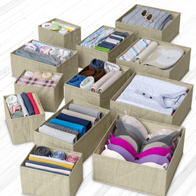 NEATERIZE foldable space saver on dresser demonstrates flat, convenient storage when not in use.