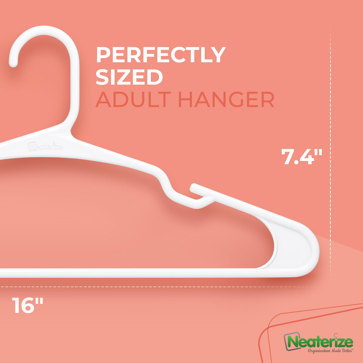 NEATERIZE angled design prevents slipping for dresses and suits