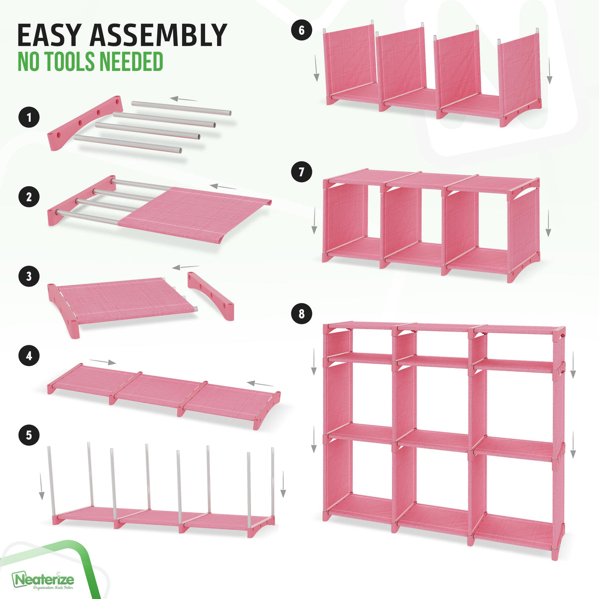 NEATERIZE small cubes pink, perfect for socks, accessories, and daily essentials.
