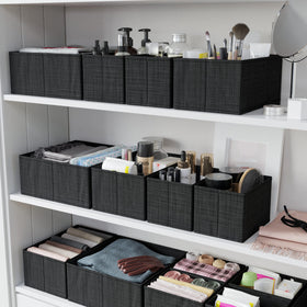 NEATERIZE sock and underwear drawer organizers for quick access and separation.
