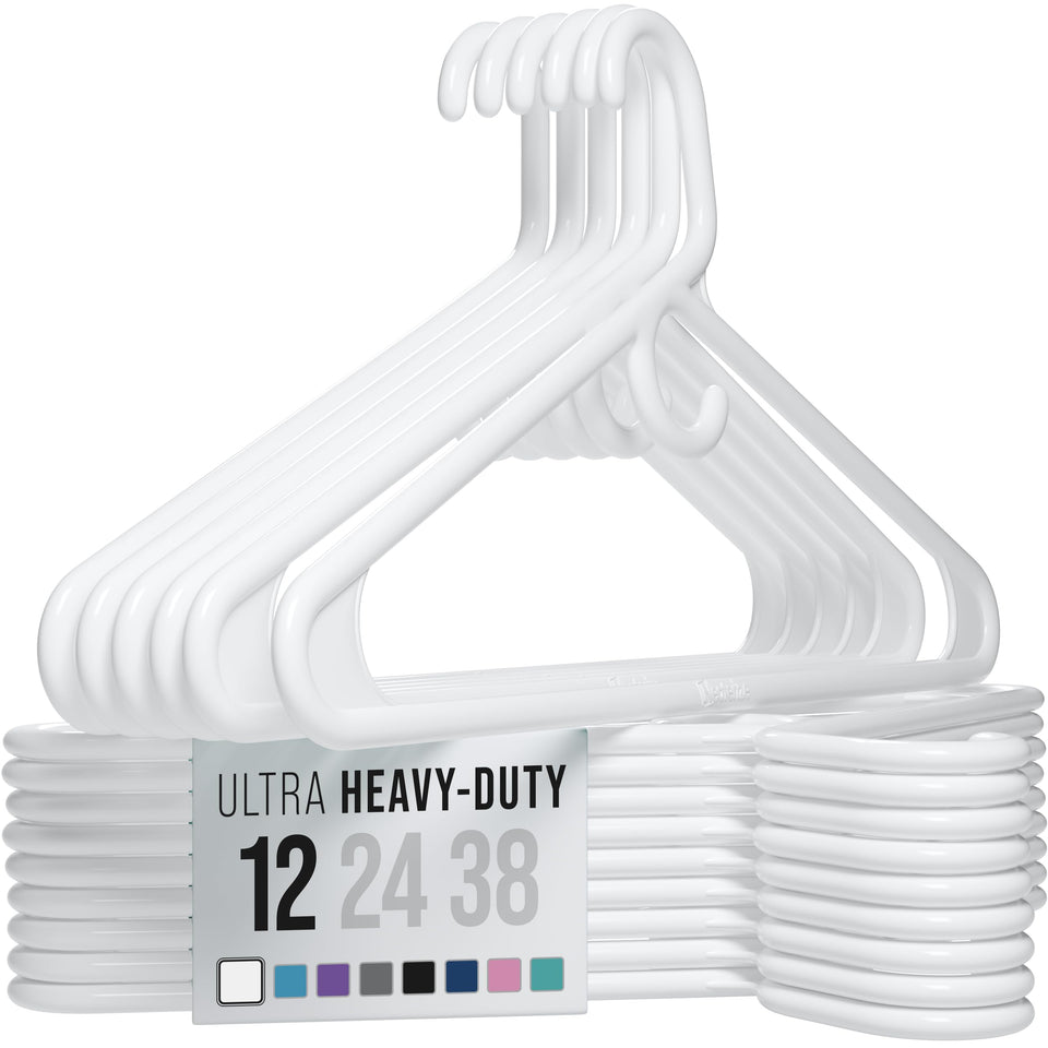 NEATERIZE thick heavy-duty hangers front view shows sturdy construction and secure grip.