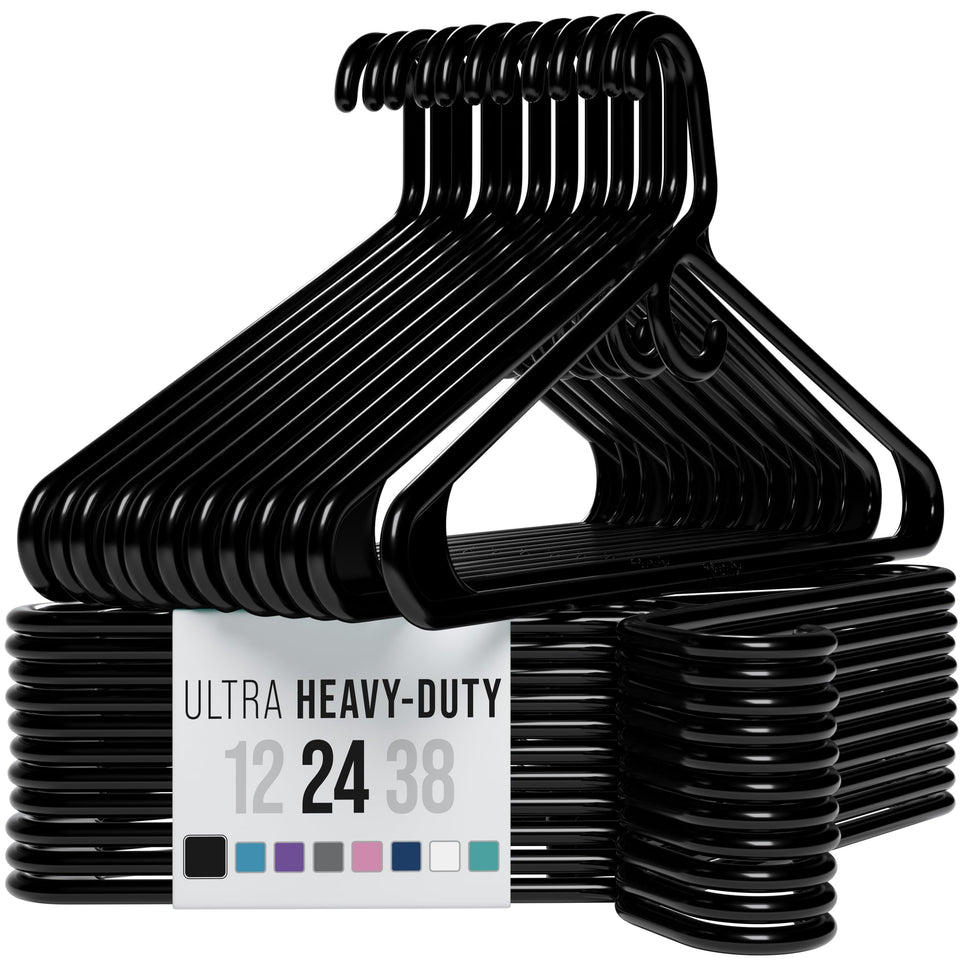 NEATERIZE thick heavy-duty hangers pack for coats and denim.