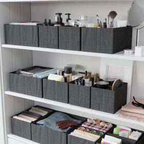 NEATERIZE top drawer organizer storage in dark grey for small items access