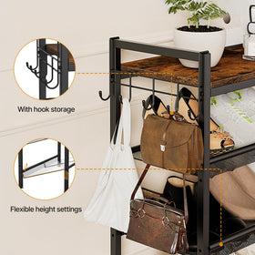 entryway setup with neatevday rack doubles as towel or plant storage.