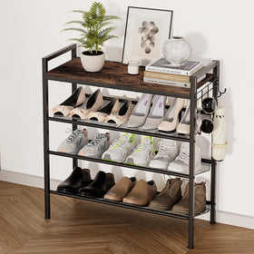 neatevday 4-Tier Shoe Rack demonstrates compact entryway organization with accessible shelves.