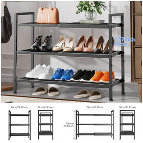 neatevday adjustable-width shoe rack demonstrating flexible storage for entryways
