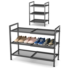 neatevday expandable shoe rack in closet with adjustable width for tailored space