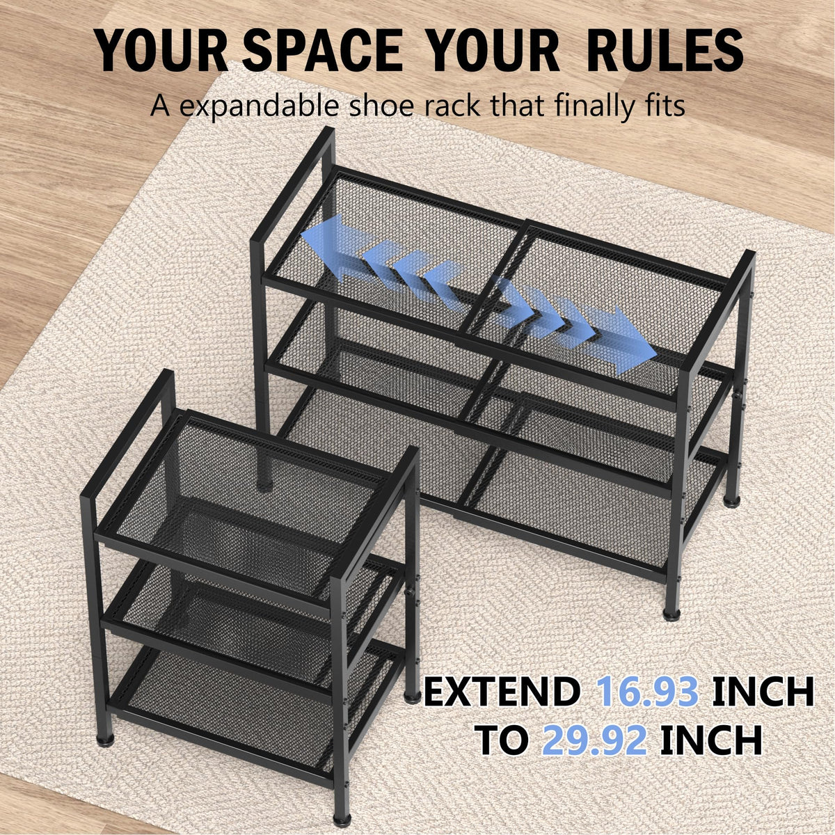 neatevday mesh high-heel-safe shelf keeps heels secure and organized