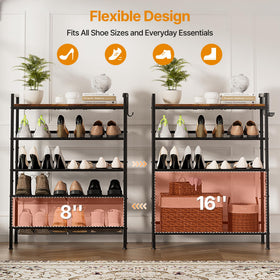 neatevday mesh shelves prevent narrow heels from slipping through.
