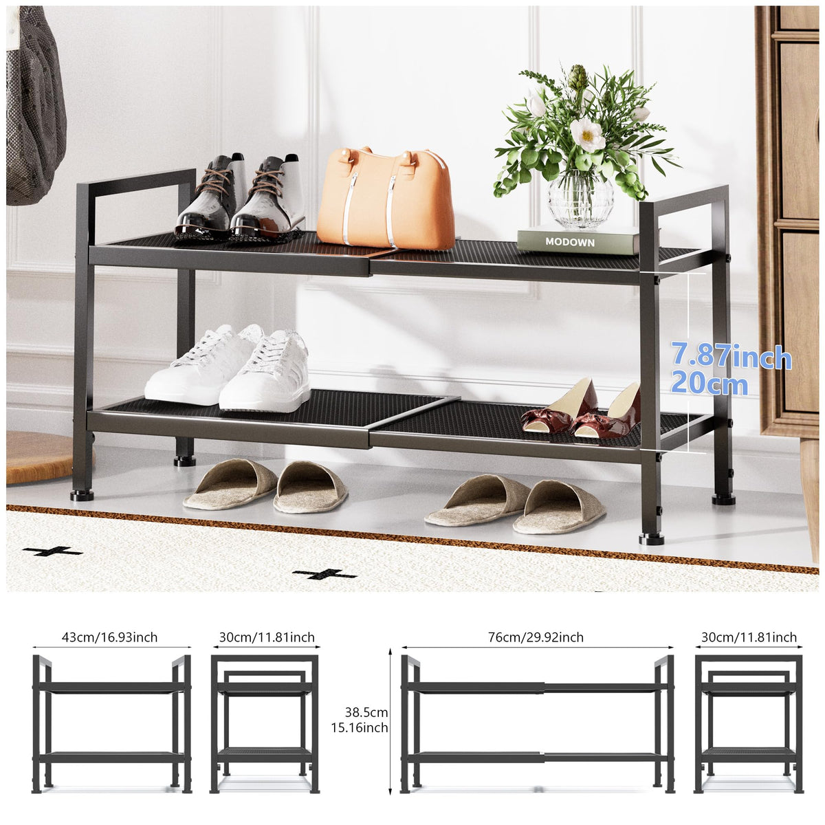 Neatevday mesh shelves securely support high heels to prevent slip or tilt.