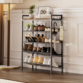 neatevday shoe rack with hook provides convenient access for keys and bags.