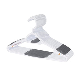 Neatfreak 12 deluxe non-slip hangers full set showing secure fabric grip and even weight distribution