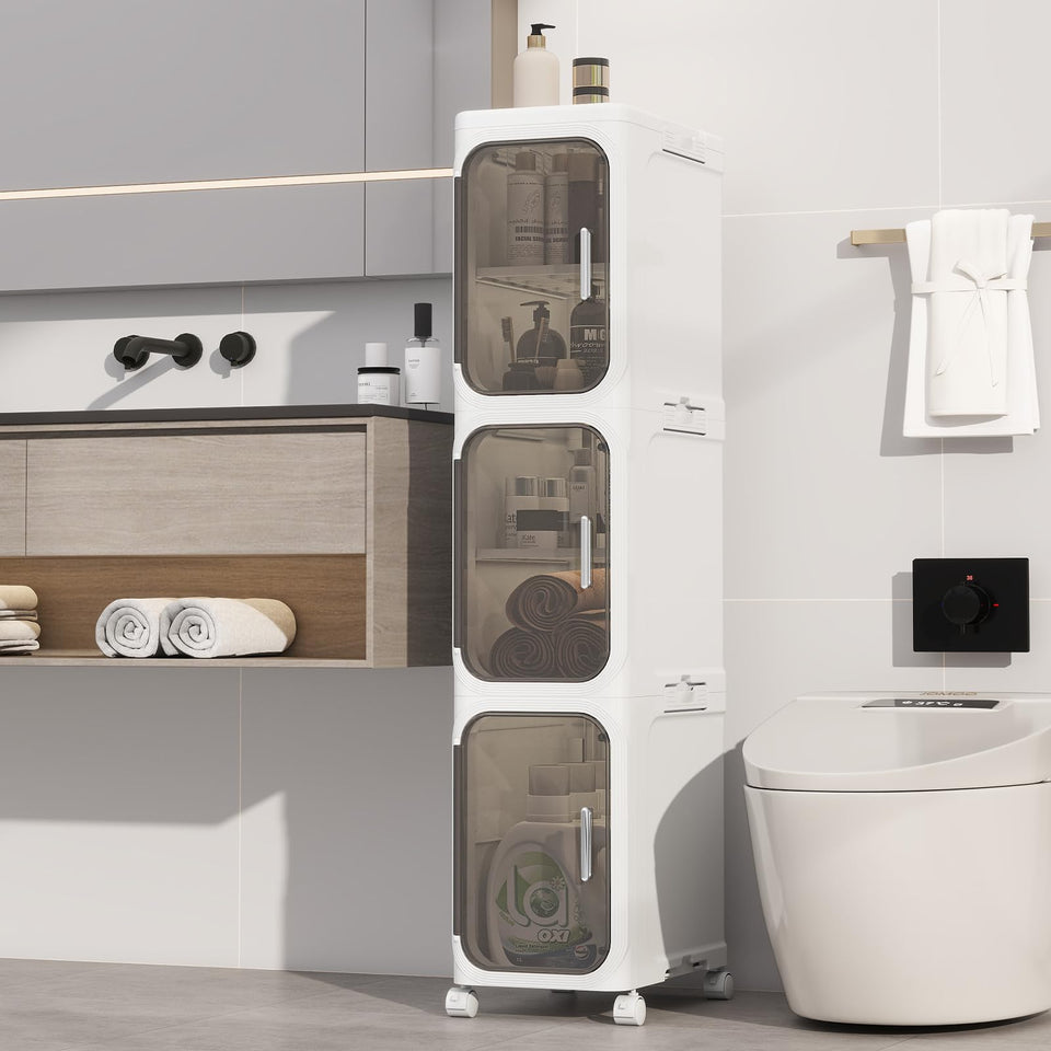 Neathub slim cabinet front view showcases space-saving design for small baths.