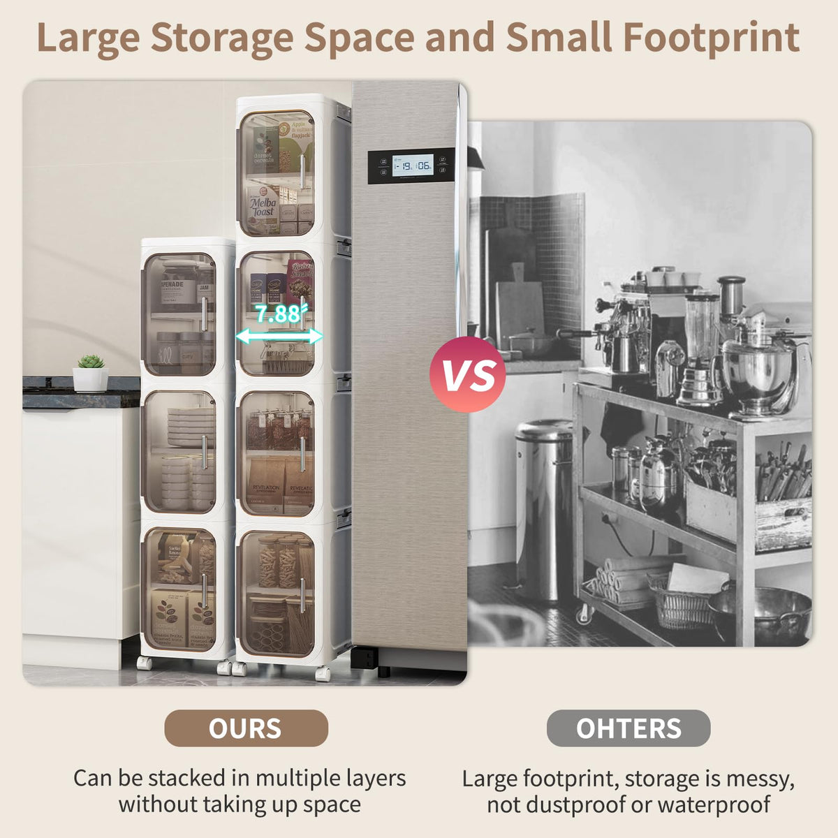 Neathub versatile storage shown in kitchen and laundry.