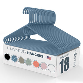 Neaties heavy-duty hangers with 8 lb capacity demonstrate sturdy, snag-free performance for everyday shirts.