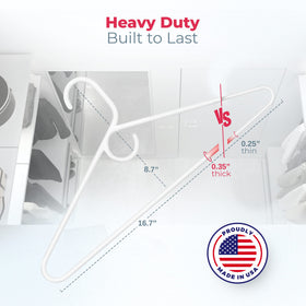 Neaties USA-made hangers with snag-free design protect fabrics.