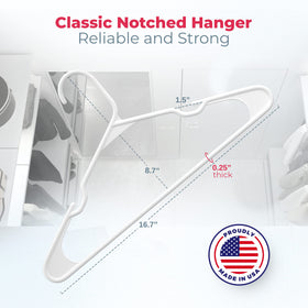 Neaties notched hanger holds dresses and pants securely.