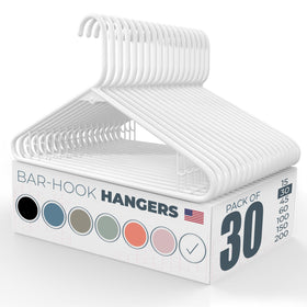 Neaties plastic hanger with strap hooks holding a dress, snag-free design protects fabrics
