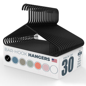 Neaties slim-plastic hanger front view for space-saving closets.