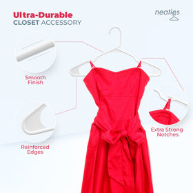 Neaties snag-free edges on a smooth polypropylene hanger.