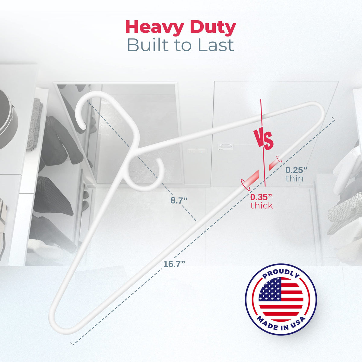 Neaties USA-made snag-free hanger with smooth polypropylene surface