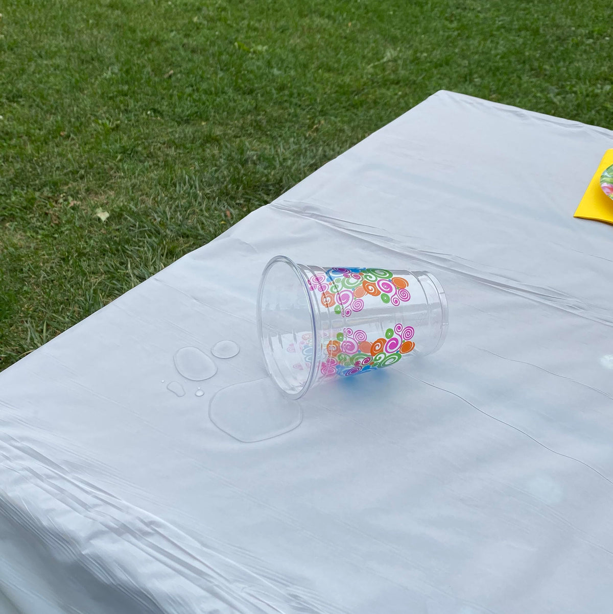 Neatiffy white cover protects surfaces from spills while enhancing decor