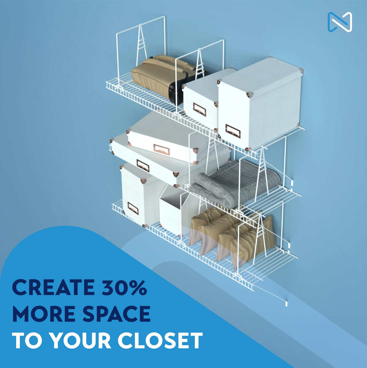 Neatly Made easy clamp-on setup installs quickly without tools.
