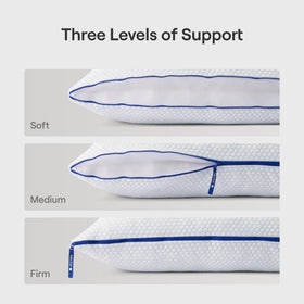 Nectar Tri-Comfort Pillow comforzip zipper demonstrates adjustable firmness