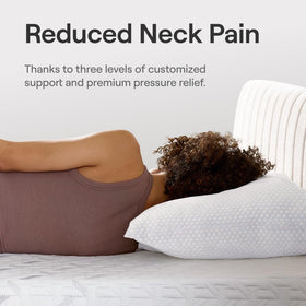 Nectar Tri-Comfort Pillow neck-support use illustrating proper alignment