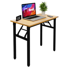 Need folding desk opened to reveal a compact workspace for writing and laptop use.