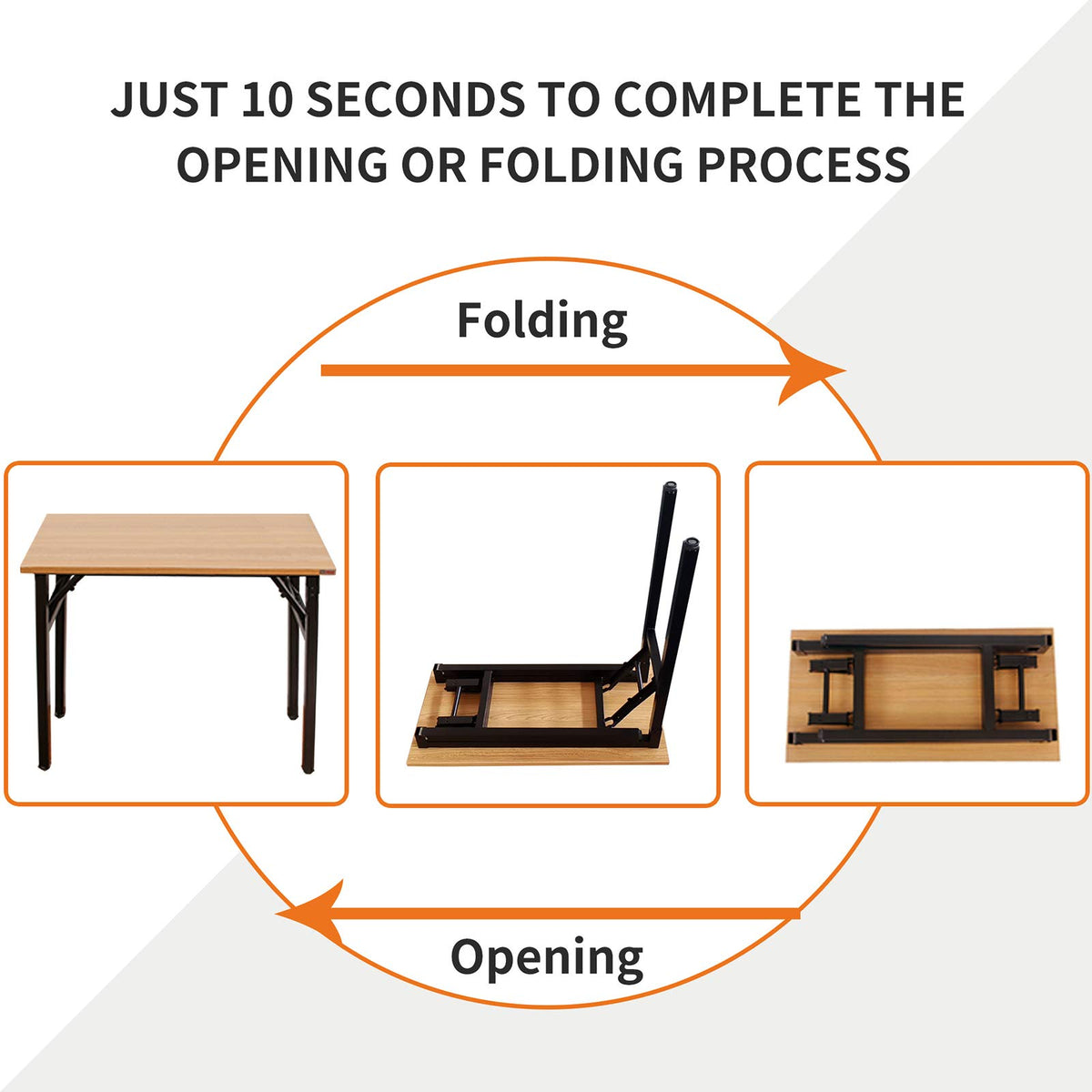 Need folding desk folded for easy storage in a small room.