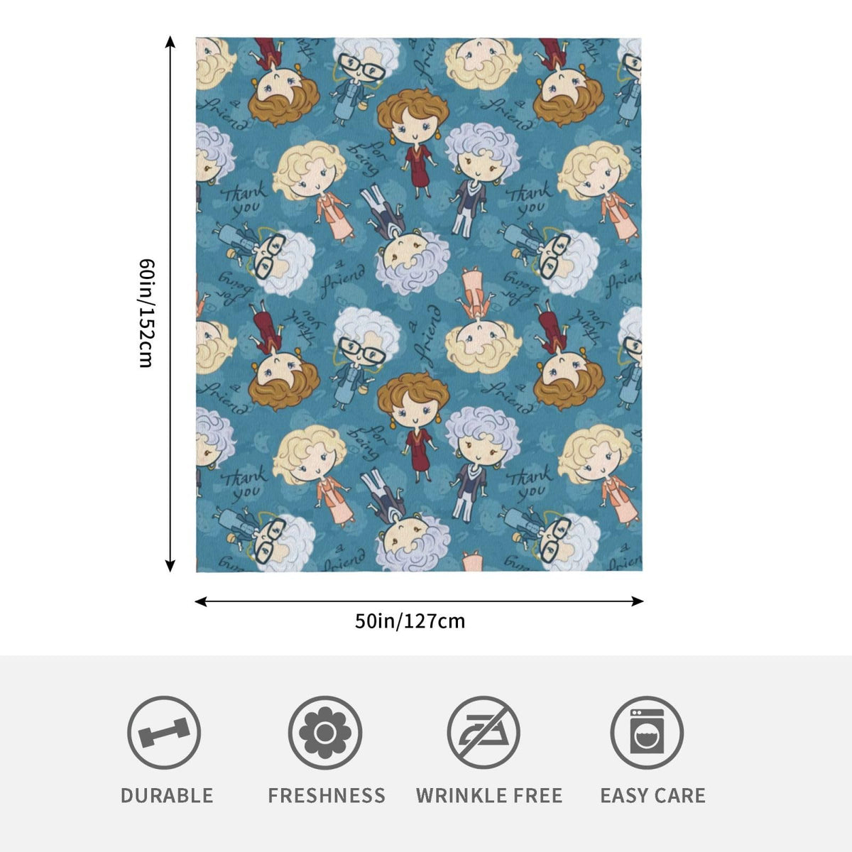 Neeparper Golden Girls blanket on a bed for warm snuggle sessions