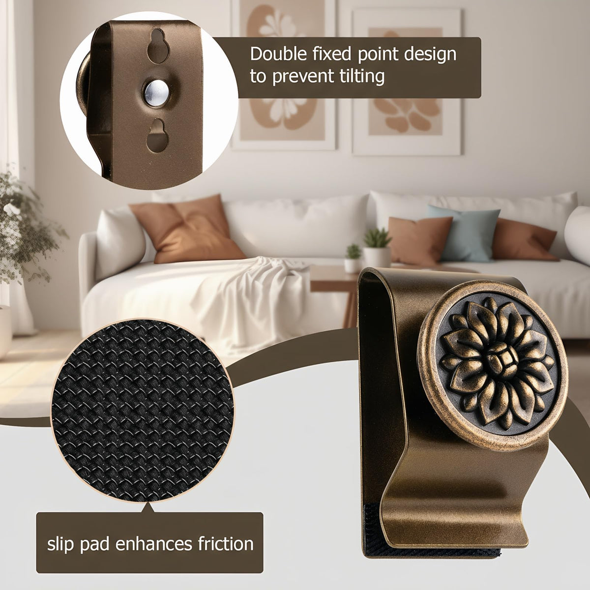 neezim wall-display quilt-hanger installation shows a quick three-step setup.