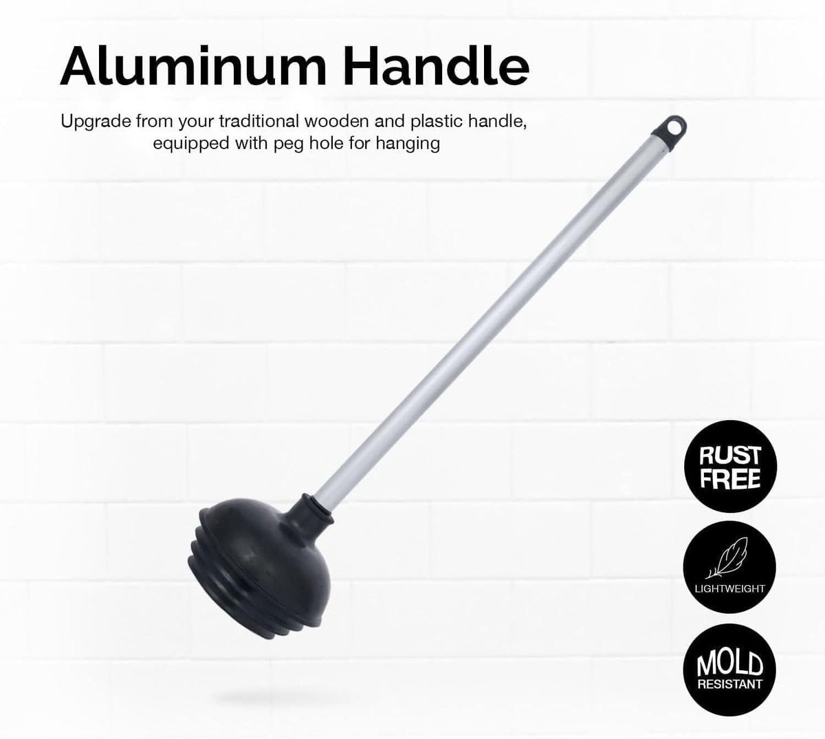 NEIKO 60166A heavy-duty plunger for home or commercial restrooms.