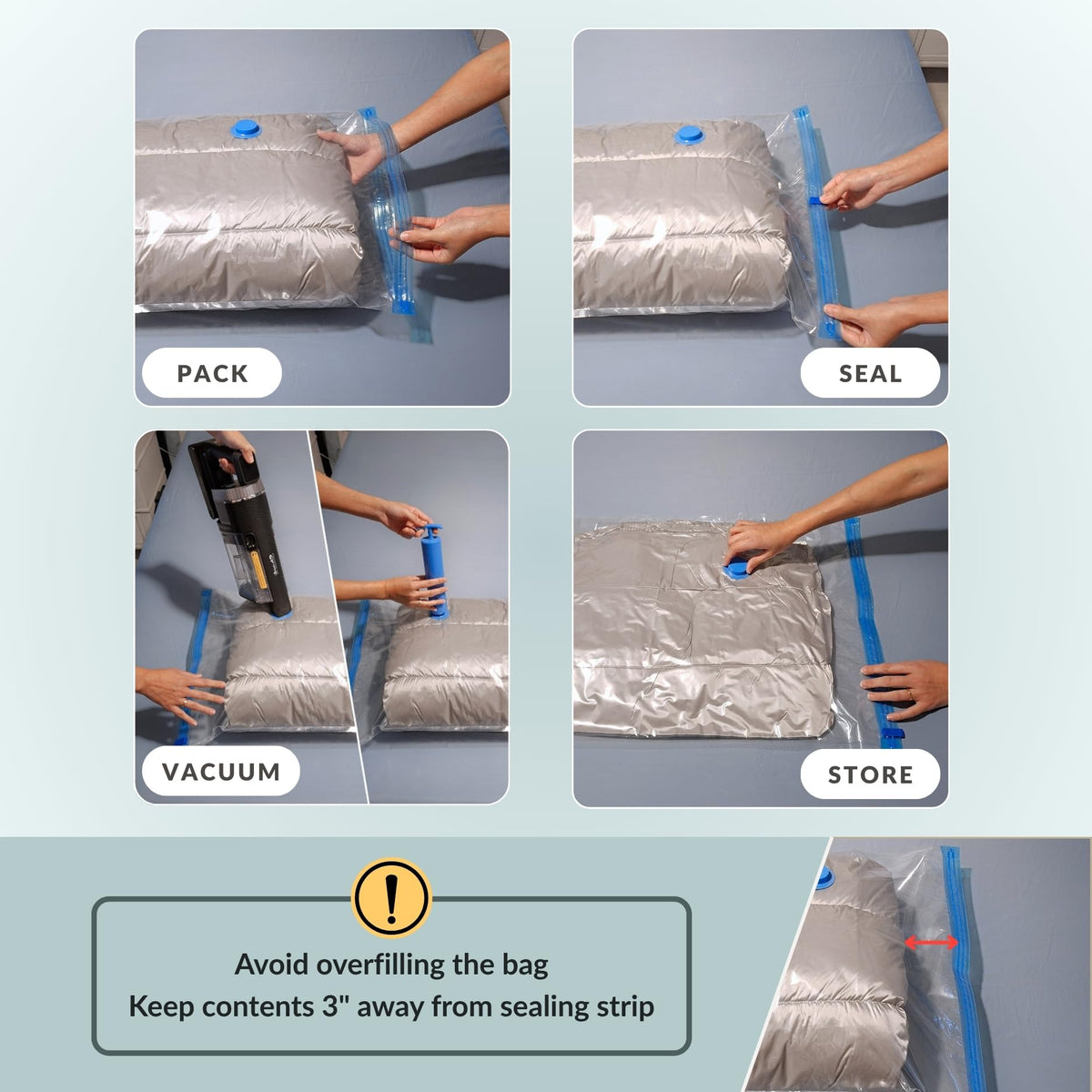 Nellivia vacuum bags simplify seasonal storage and travel packing