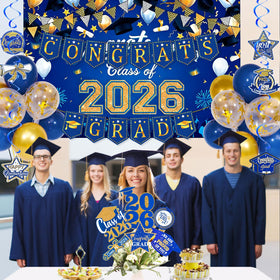 Nelotaor grad cake topper adds a polished centerpiece.