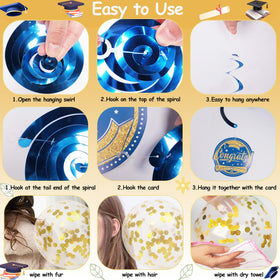 Nelotaor navy-blue balloons complement gold accents.