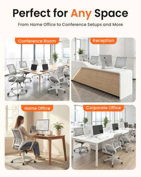 Neo Chair 360-degree swivel enables easy access to nearby materials.