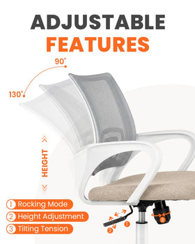 NEO CHAIR adjustable height and tilt with 360-degree swivel for personalized comfort.