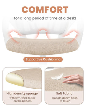 NEO CHAIR cushioned foam seat absorbs pressure for extended study sessions.