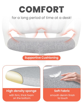 Neo Chair cushioned seat delivers plush comfort for all-day focus.
