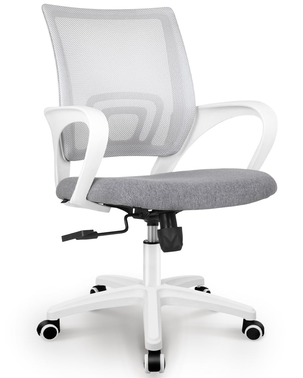 Neo Chair ergonomic mesh backrest promotes breathable comfort during long work sessions.