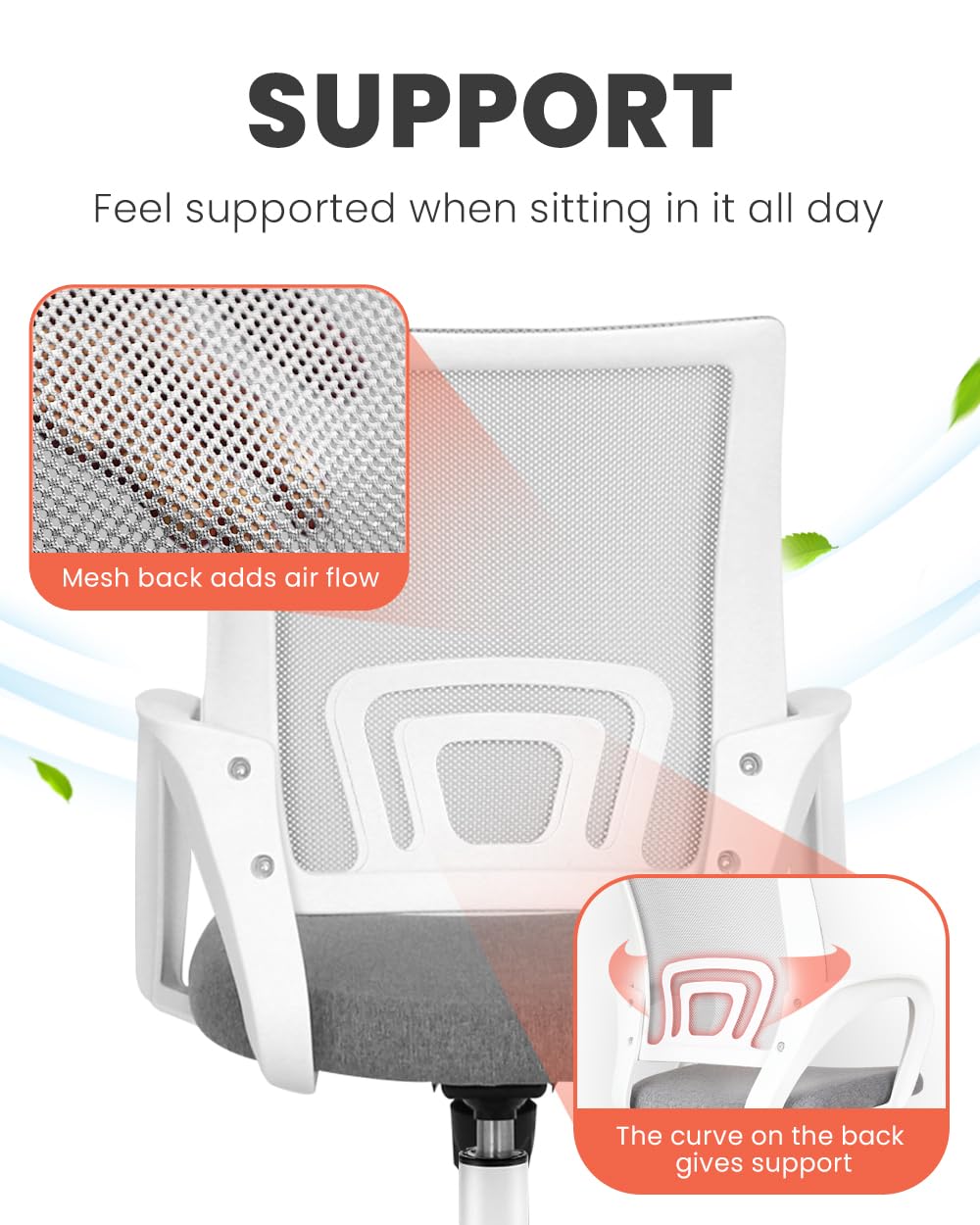 Neo Chair height-adjustable design lets you align with your desk height.