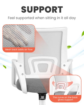 Neo Chair height-adjustable design lets you align with your desk height.