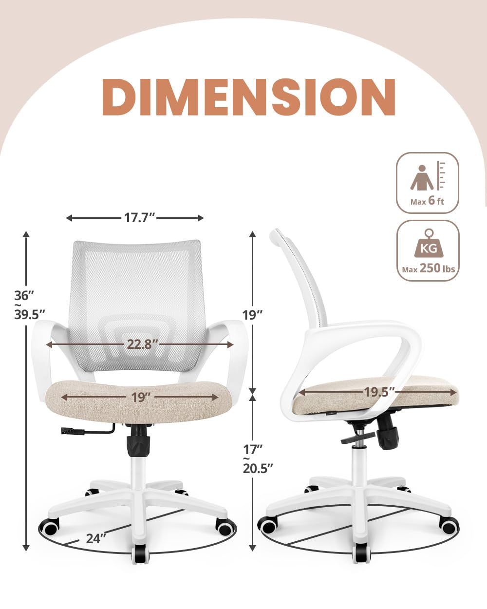 NEO CHAIR lumbar-support mesh seat promotes better posture during long tasks.