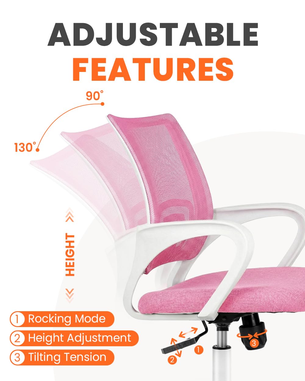 NEO CHAIR pink cushioned seat provides extended comfort during sessions